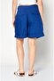 Women Solid Denim Shorts, Blue - 3