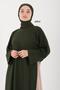 Leyla Abaya (Ferace Dress) 3-Piece Set with Shawl and Veil Gift in Khaki - 5