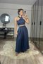 New Season Women's Navy Blue Halter Neck Crop Blouse - 3