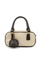 Straw / Brown Shk207 Faux Leather Charm Detailed Zippered Adjustable Strap Hand, Arm and Shoulder Bell