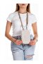 Women's Crinkle Fabric Phone Holder Casual Wallet and Shoulder Bag - Beige - 2
