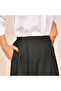 تنورة باللون الزيتي سادة بكسرات - متوسط - 3