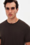 تي شيرت Ds Damat Regular Fit بني عادي مطرز 100% قطن - 3
