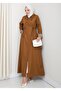 Women's Hooded Tan Bondit Coat with Line Detail