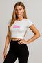 Women's Crop Short T-Shirt Batgirl Pink Design Printed Combed Crop Short Waist Summer T-Shirt - 7