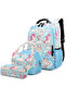 3-Piece Backpack Set for Kids, Lightweight Waterproof Bag for School, School Bag Blue Unicorn