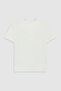 Slim Fit Ecru Plain Embossed Printed T-Shirt - 5