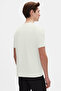 Slim Fit Ecru Plain Embossed Printed T-Shirt - 3