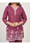 Purple Embroidered Kurta Pant Set - 4