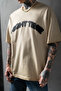 Men's Cream Oversize T-Shirt Loose Cut Printed - 3