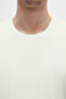 Slim Fit Ecru Plain Embossed Printed T-Shirt - 6