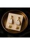 Éloria - Handmade Polymer Clay and Pearl Bridal Earrings with Gold Detail |   Elegant and Modern Design - 2