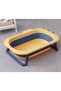 Foldable Bathtub, Flippy, Crocodile Pattern, Drain Plug, Yellow/Blue - 2