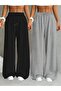 Pack of 2 Black Gray Large Size Unisex Baggy Two Thread Oversize Tracksuit