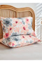 King size 6 piece duvet cover set pink and gray floral print 220x240cm. - 3