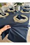 Aura Liquid-Proof Navy Blue Tablecloth - 4