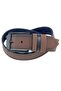 Brown Faux Leather Yellow Stitched Model 4.5 Width Sports Belt - 4509-St - 3
