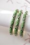 Green Floral Enamel Handcuff Bracelet - 2