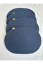 Jute Placemat, Table Decor Supla Oval Navy Blue 30X40 Set of 4