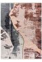 Modern Patterned Washable Non-Slip Base Brown Blue Chenille Living Room Carpet 8330 - 3