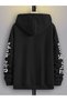 Black Unisex Women/Men the Hope Color Printed Oversize Hoodie - 2