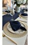 Aura 6 Pieces Cotton Stain-Resistant Navy Blue Napkins - 2