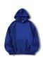 Blue Unisex Women/Men Solid Color Cotton Oversize Hoodie