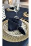 Aura 6 Pieces Cotton Stain-Resistant Navy Blue Napkins