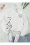 White Unisex Men/Women Ok Bear Custom Color Printed Oversize Cotton Crew Neck