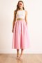Women's Pink Elastic Waist Parachute Bell Skirt Etk-19000280 - 3