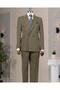 Italian Style Double Breasted Jacket Pants Suit Green T14196