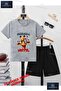 Children's Unisex “Zurafa Normal Unitil Writing“ Custom Printed Crew Neck T-Shirt - Shorts Set