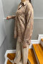 Women's Oversize Crepe Jacquard Patterned Shirt - 4
