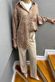 Women's Oversize Crepe Jacquard Patterned Shirt - 6