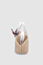 Peyli Scarf Detailed Cross Strap Straw Handbag White - 4