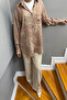 Women's Oversize Crepe Jacquard Patterned Shirt - 3