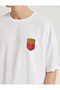 Men's Unisex Oversize T-Shirt Potato Pocket Minimal Design Printed Short Sleeve Combed Cotton Summer T-Shirt - 6