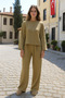 Khaki Marisol Blouse Pants Suit - 8760
