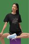 Unisex Men/Women Black Flower Color Printed Oversize 100% Cotton T-Shirt