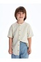 Lcw Kids Beige Striped 100% Cotton Boys Shirt and Shorts 2 Pcs