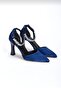 Stone-Embellished Satin Heeled Women's Shoes - 4
