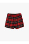 Plaid Buckle Detailed Double Breasted Shorts Skirt - 2