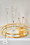 Round Metal Tray Gold Mirrored Decorative Tray - 4