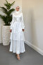 Yandan Stone Layer Satin Evening Dress - 2