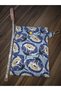 Large Size Wallet Bag with Dark Blue Flowers - 3