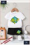 Children's Unisex “Dunya Akan Boya“ Special Printed Crew Neck T-Shirt - Shorts Set