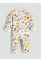 Two Mt Shop Quality Lcw Baby Ecru Oval Collar Floral Baby Girl Sweatshirt and Leggings 2-Piece Set