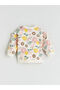 Two Mt Shop Quality Lcw Baby Ecru Oval Collar Floral Baby Girl Sweatshirt and Leggings 2-Piece Set - 4