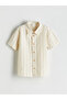 Beige Striped Boy's Shirt and Shorts 2-Piece - 3