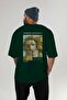 Sandro Botticelli Back Printed Green Oversize T-Shirt Men Women Crew Neck Cotton t Shirt - 5